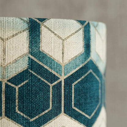 PatternCast patterned cylinder table lamp with brass frame 4