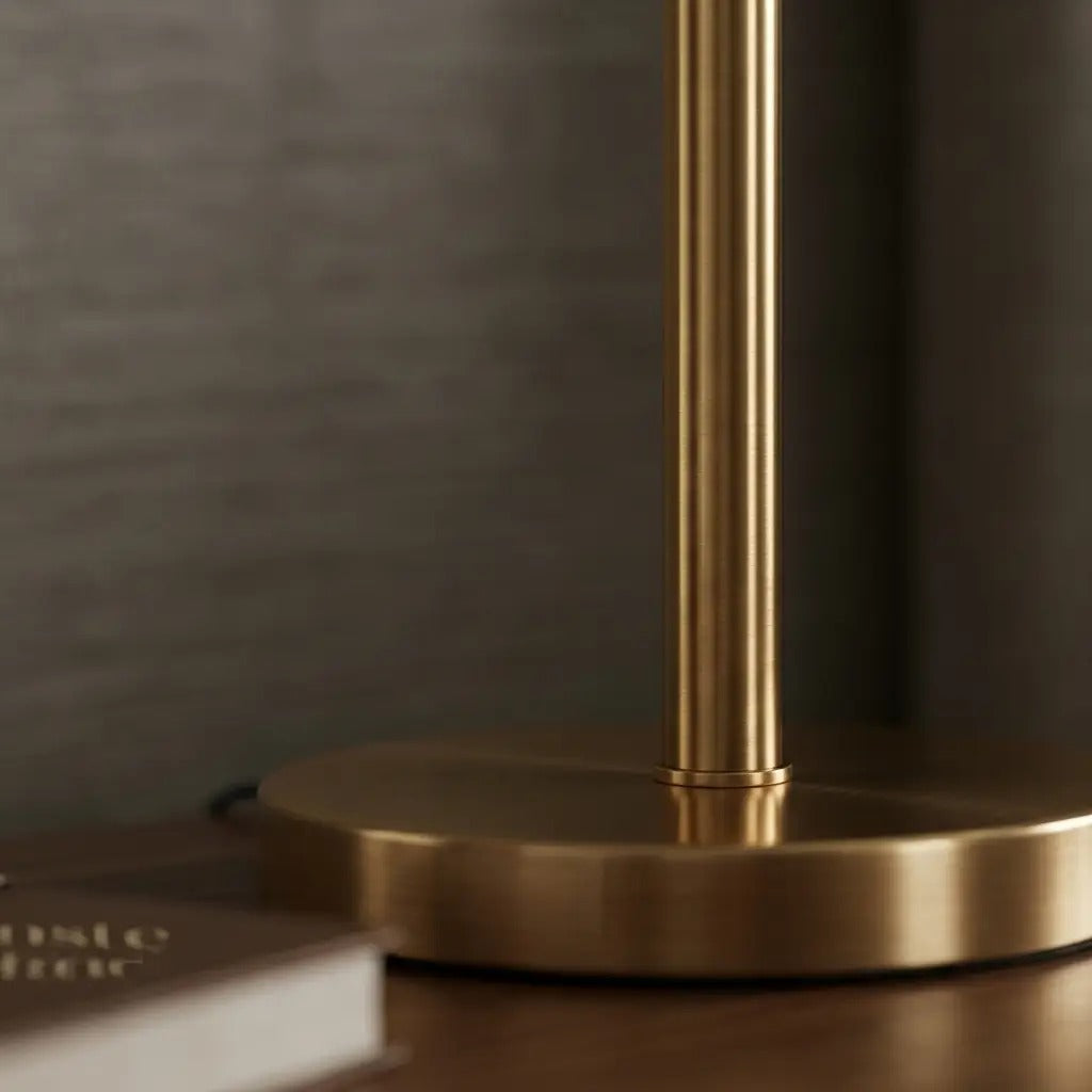PatternCast patterned cylinder table lamp with brass frame 5