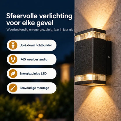 LED Wandlamp Buiten Up & Down Zwart IP54