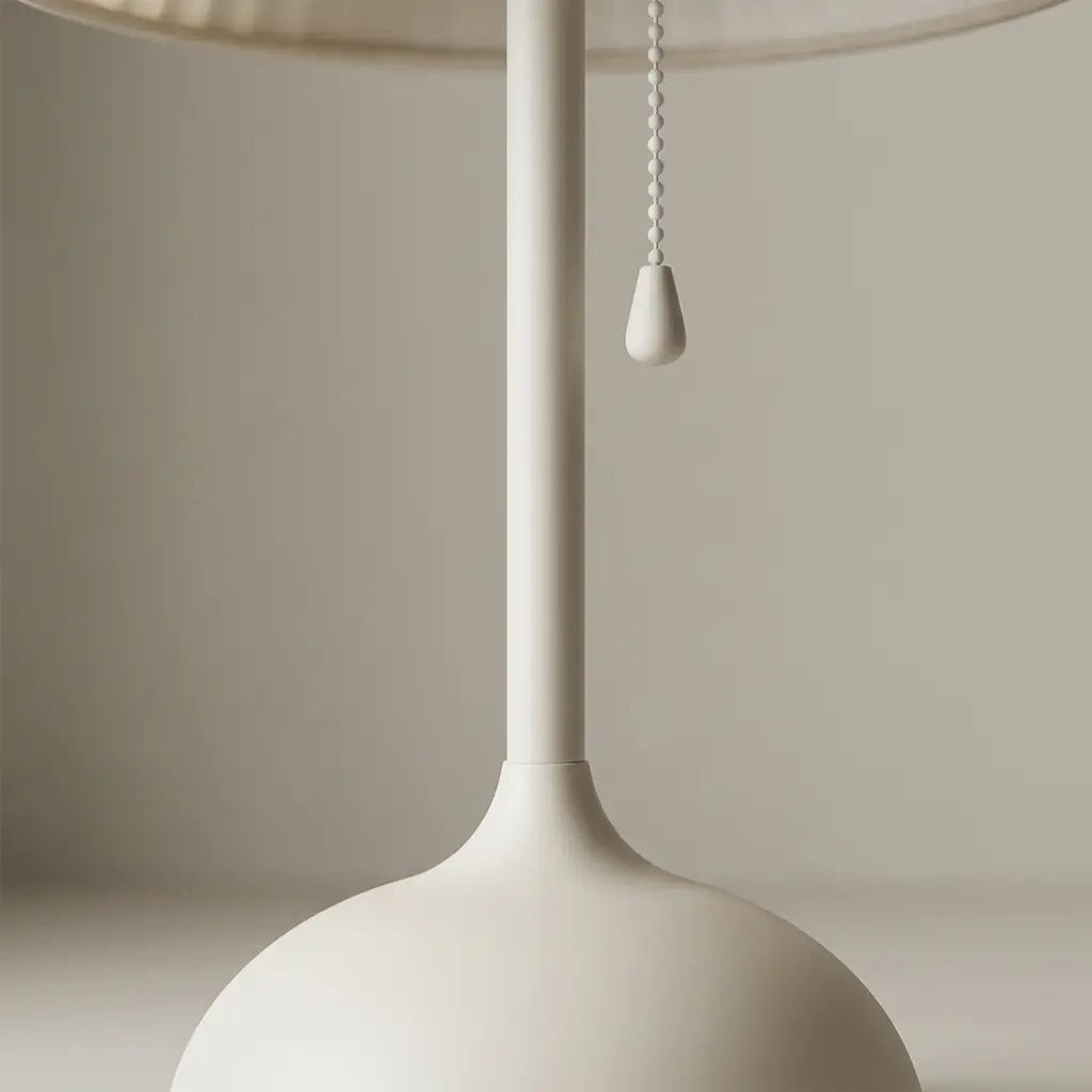PaleMist natural pleated shade table lamp with chalk matte base 3