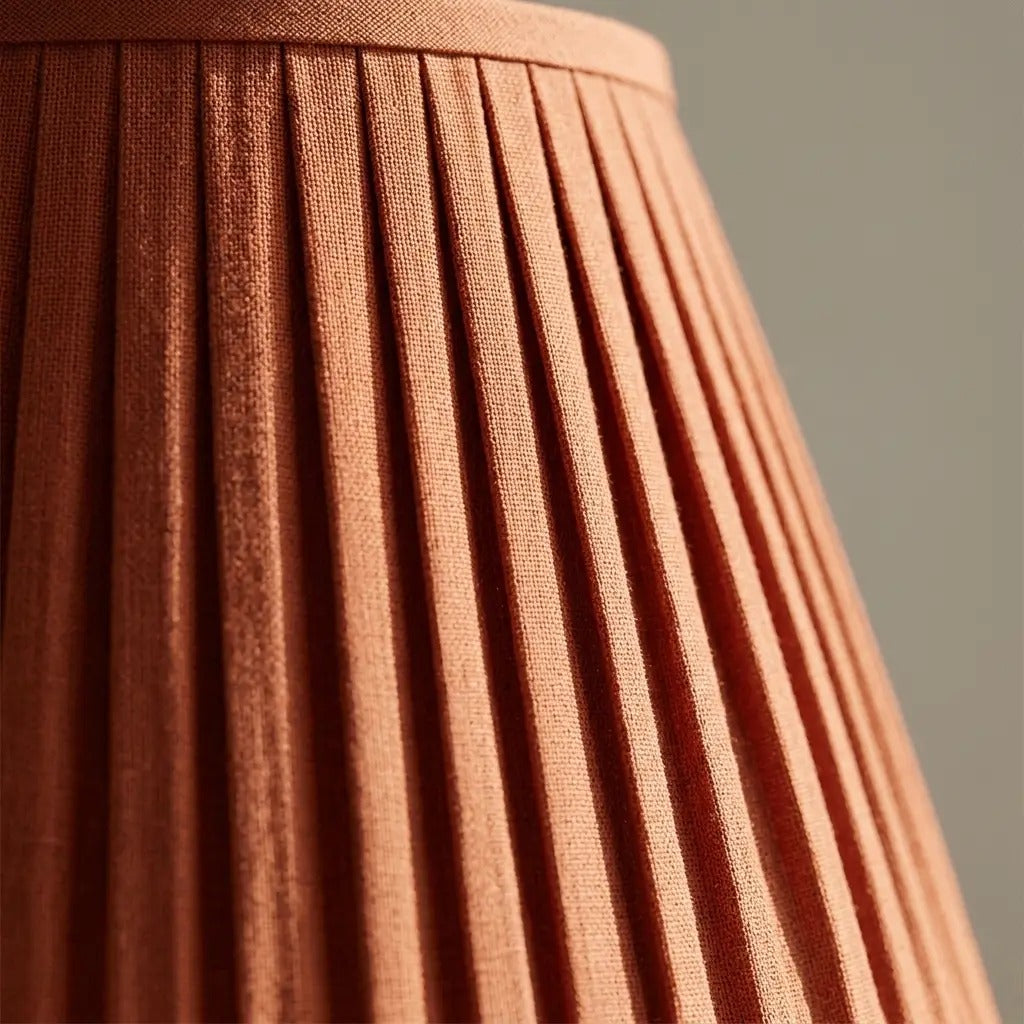 TerraFlux terracotta pleated table lamp with slim matte stem 5