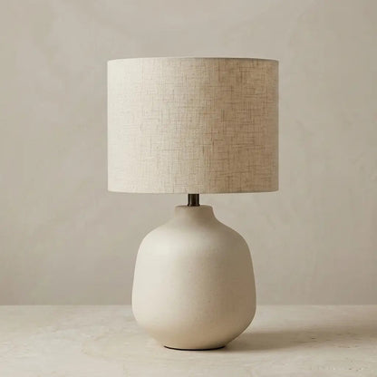 IvoriForm ivory ceramic table lamp with pale cylinder shade 2