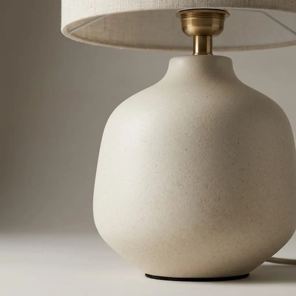IvoriForm ivory ceramic table lamp with pale cylinder shade 5